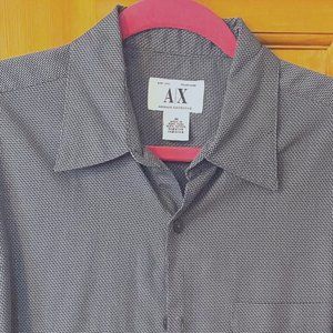 Armani Exchange Dress Shirt-Grey with Tiny Black Specks